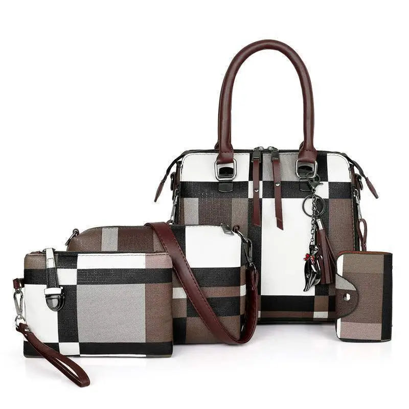 ChicTote: Luxe Plaid Designer Handbags for Women - Brown