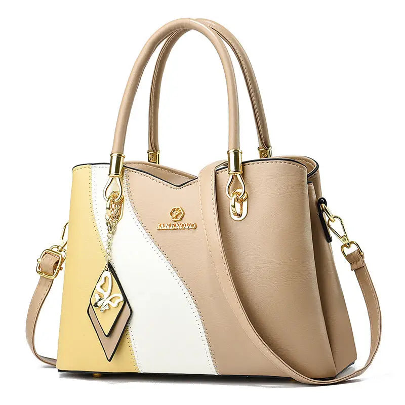ChromaCarry Luxe: Soft Leather Tote - Khaki