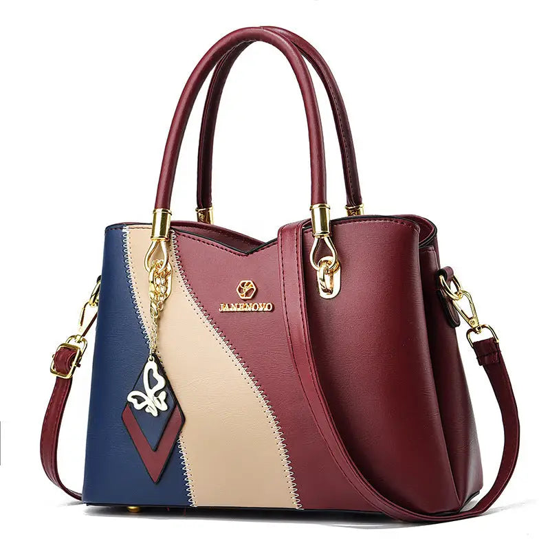 ChromaCarry Luxe: Soft Leather Tote - Wine Red