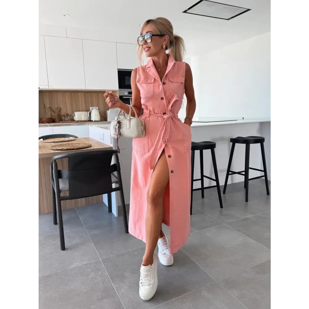 CinchCraft Denim Dress - Pink / S