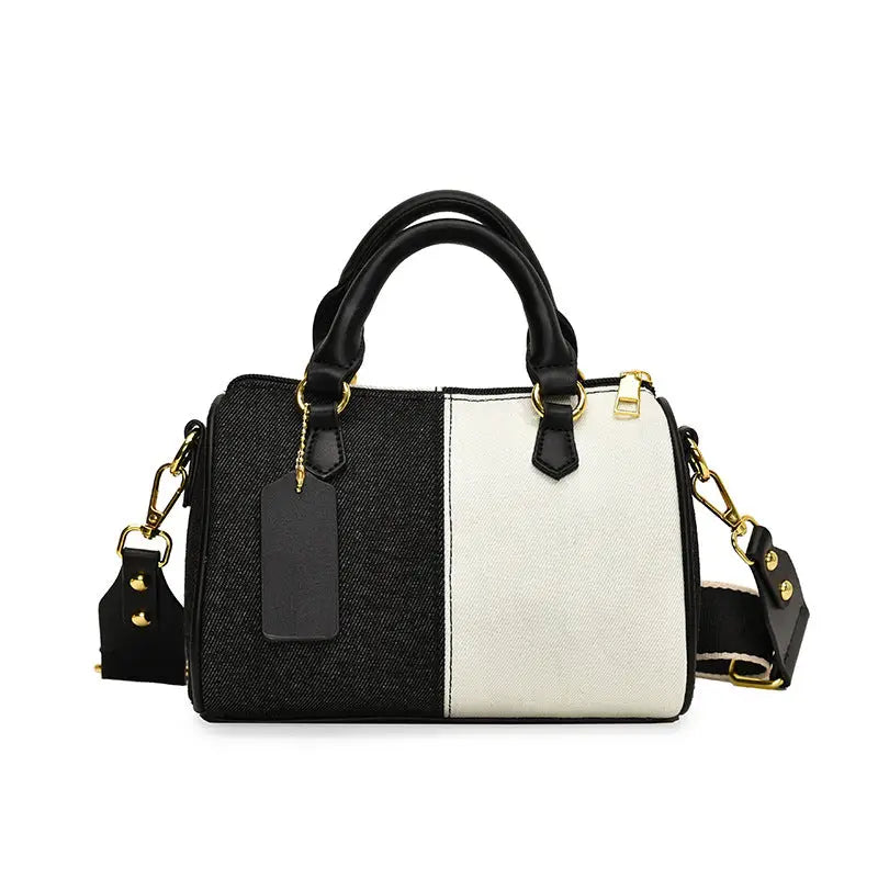 CityStride Commuter Bag - Stylish & Functional - Black With White
