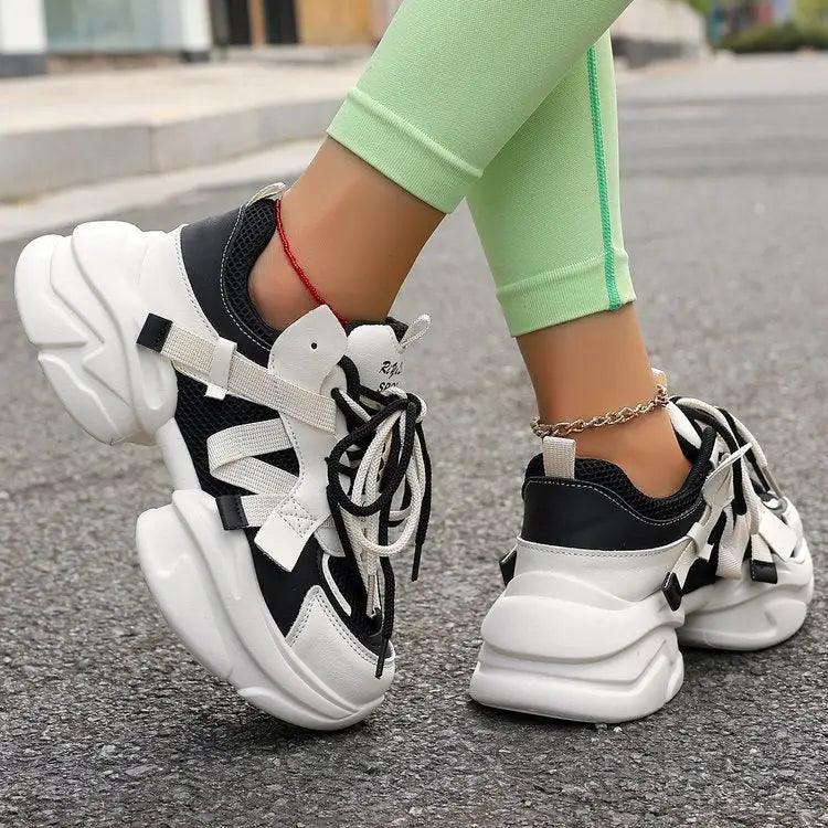 CloudStride Lace: Casual White Sneakers