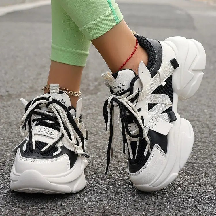 CloudStride Lace: Casual White Sneakers