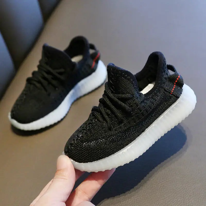 Coconut Kicks: Kid-Friendly Breathable Sneakers - Black / 22