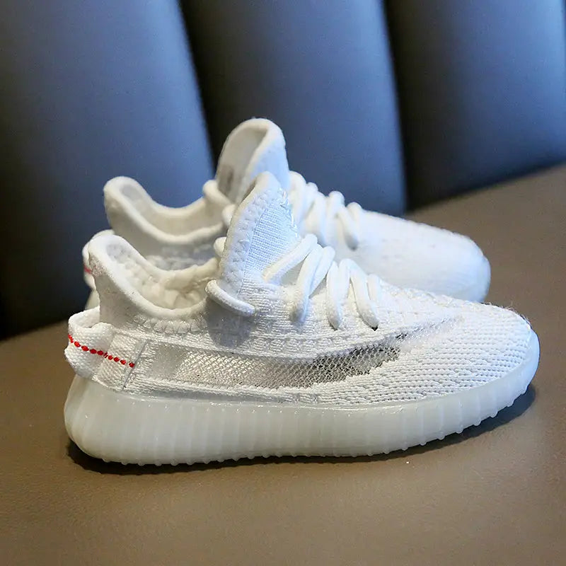 Coconut Kicks: Kid-Friendly Breathable Sneakers - White / 22