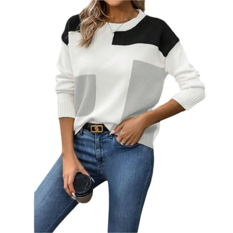 ColorBlend Loose Knit Sweater - White / S