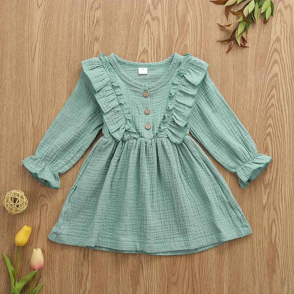 Cotton Blossom Dress - Green / 120cm