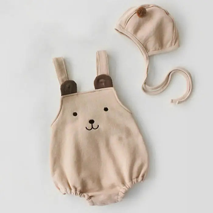 Cotton Cuddle: Baby Strapless Robe & Hat Set - Brown / 66cm