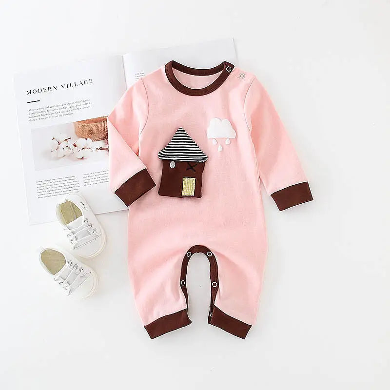 Cotton Cutie Romper - Pink house / 90cm