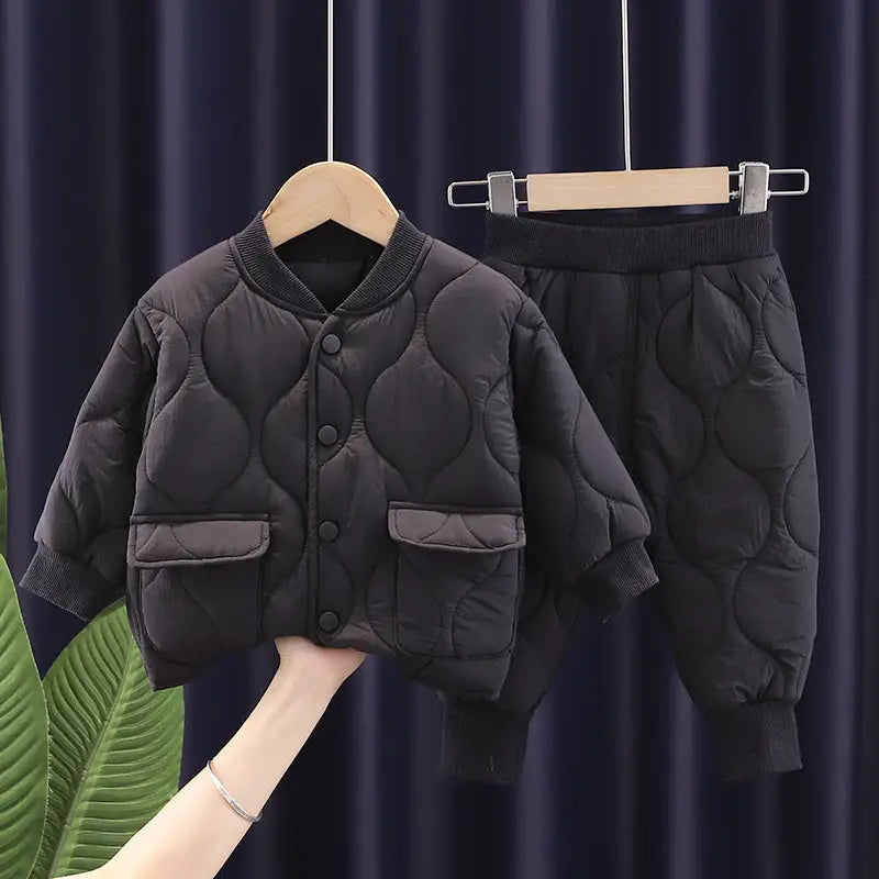 Cotton Warm Set for Boys - Black / 90