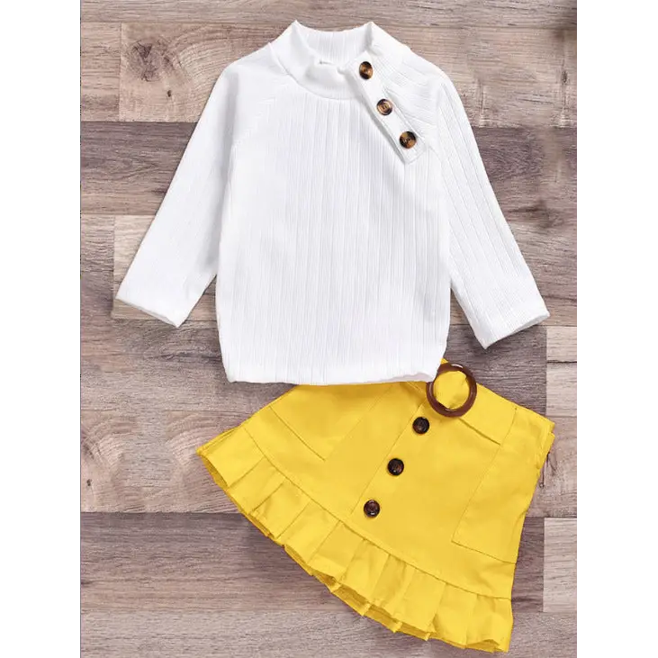 CottonJoy Kids’ Pit Strip Outfit - Yellow / 130cm