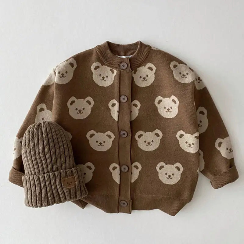 Cozy Bear Sweater Coat - Brown / 73cm