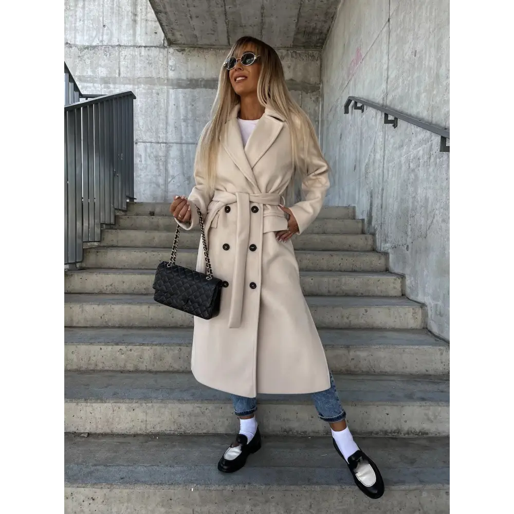 Cozy Chic Woolen Coat - Apricot / S