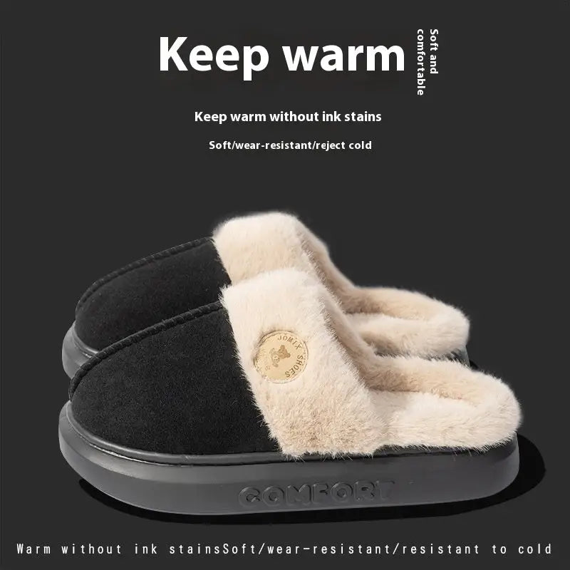 Cozy Fleece Slippers - Black / 40to41 - 4