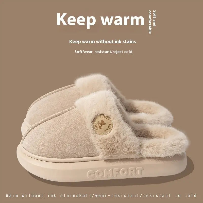 Cozy Fleece Slippers - Khaki / 36to37 - 4