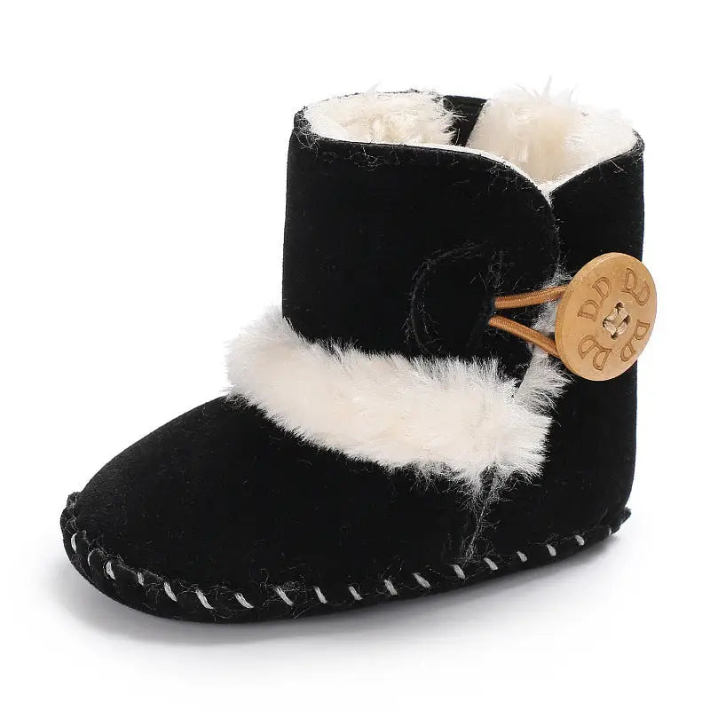 Cozy Grip Cotton Baby Shoes - Black / 12cm