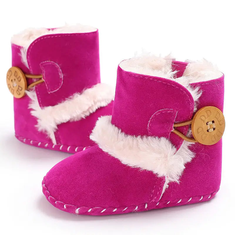 Cozy Grip Cotton Baby Shoes - Rose Red / 11cm