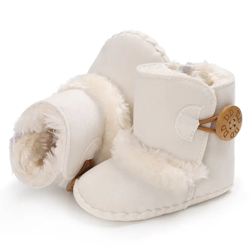Cozy Grip Cotton Baby Shoes - White / 11cm