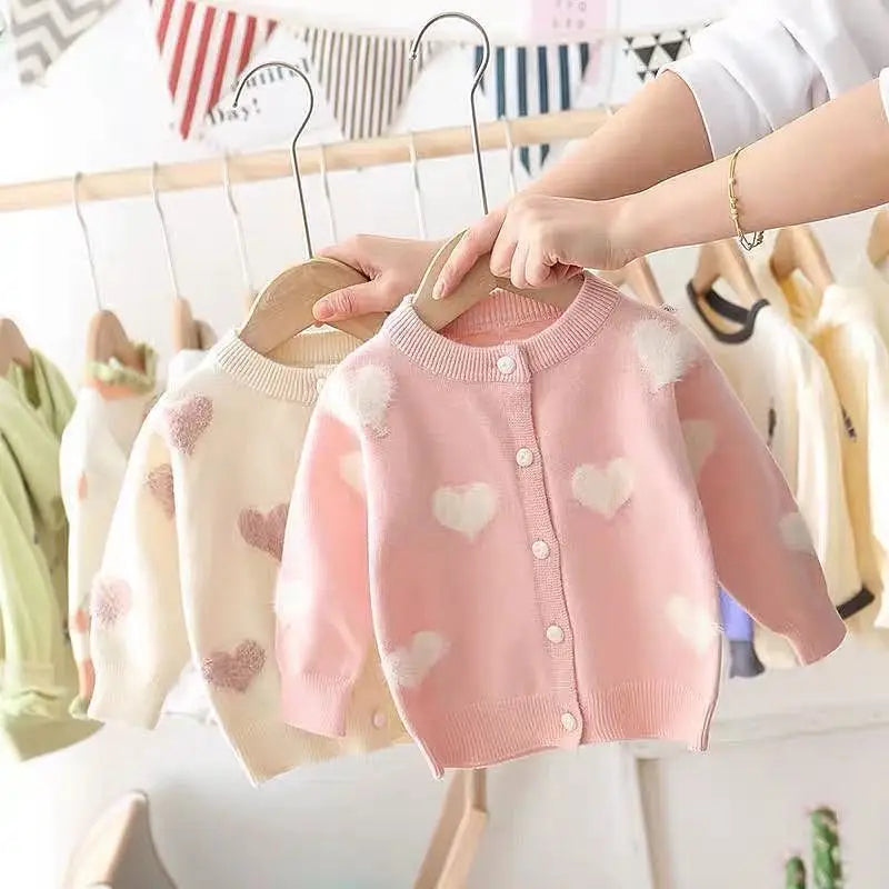 Cozy Hearts: Girl’s Knit Cardigan