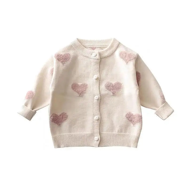 Cozy Hearts: Girl’s Knit Cardigan