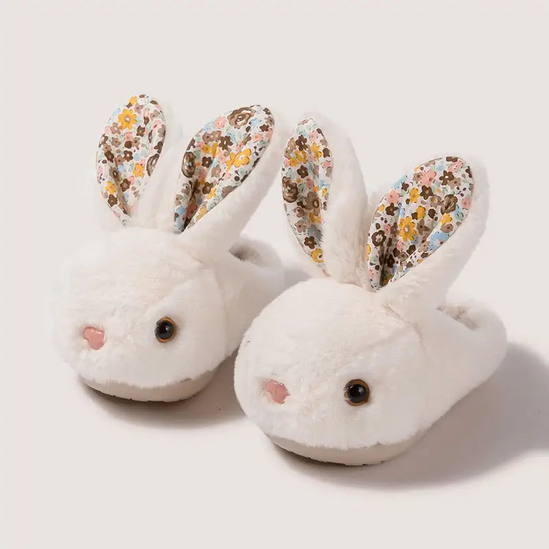 CozyBunny Kids’ Cotton Slippers - White / 15