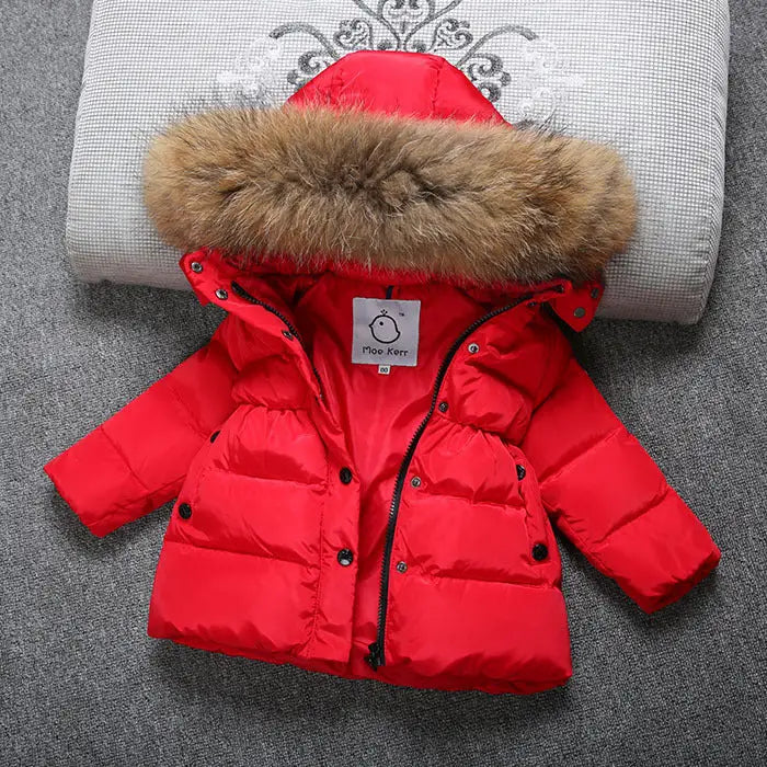 CozyCloud Unisex Baby Down Jacket - Red / 110cm