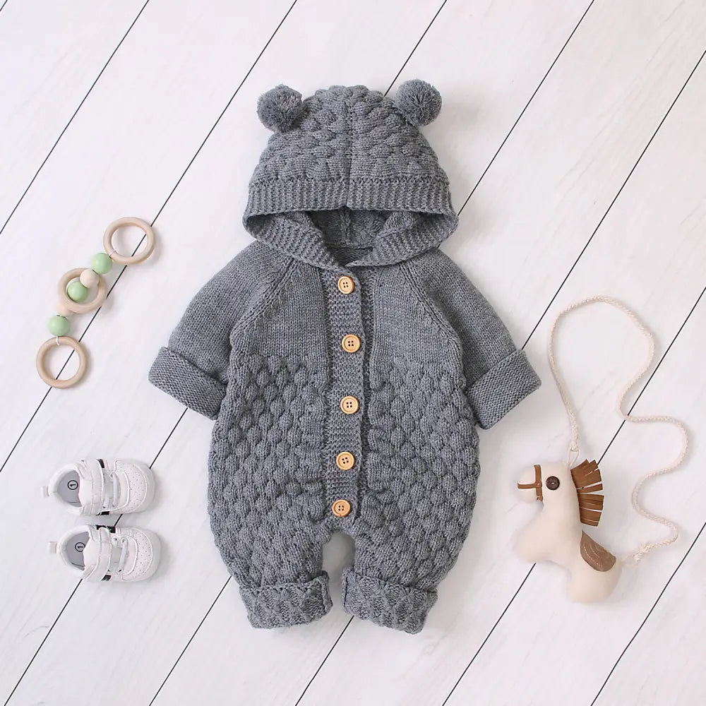 CozyCover Knit Jumpsuit - Grey / 80cm