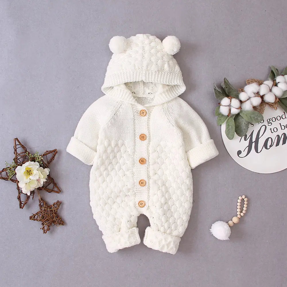 CozyCover Knit Jumpsuit - White / 90cm