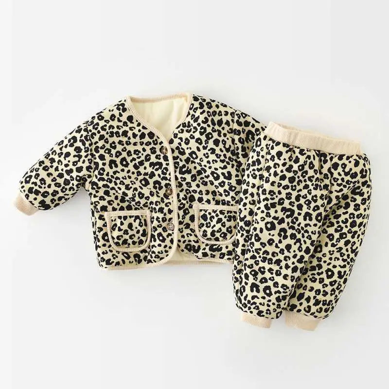 CozyCub Fleece Winter Baby Set - Leopard / 73cm