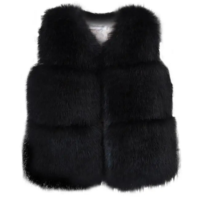 CozyCuddle: Baby Girl Winter Vest Coats - Black B / 80cm