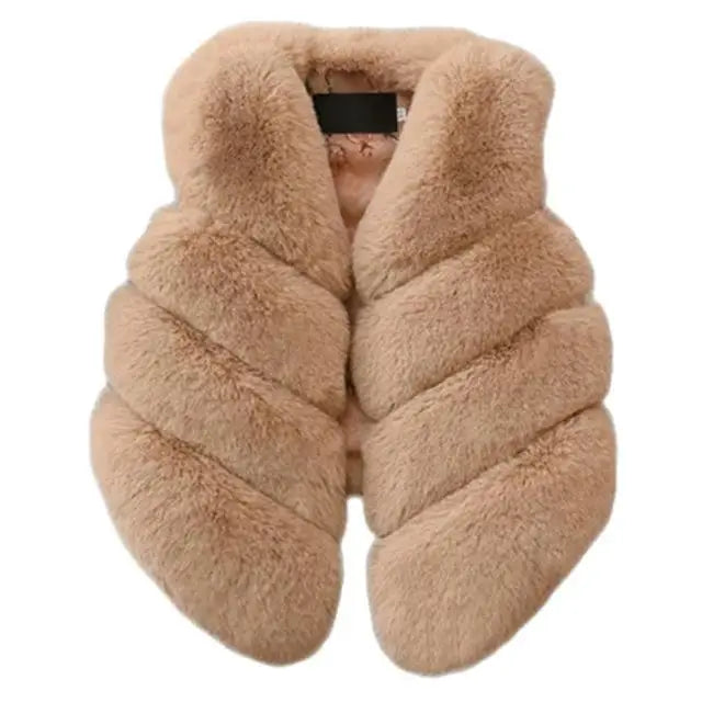 CozyCuddle: Baby Girl Winter Vest Coats - Camel / 100cm