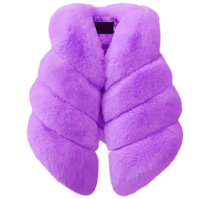 CozyCuddle: Baby Girl Winter Vest Coats - Purple / 90cm
