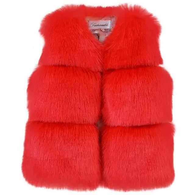 CozyCuddle: Baby Girl Winter Vest Coats - Red B / 100cm