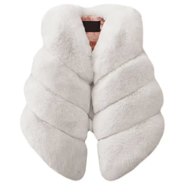 CozyCuddle: Baby Girl Winter Vest Coats - White twill / 80cm