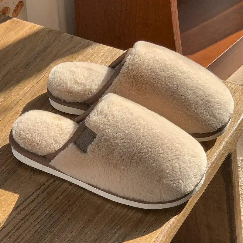 CozyStep: Unisex Non-Slip Winter Plush Slippers - Coffee / 36to37 - 4