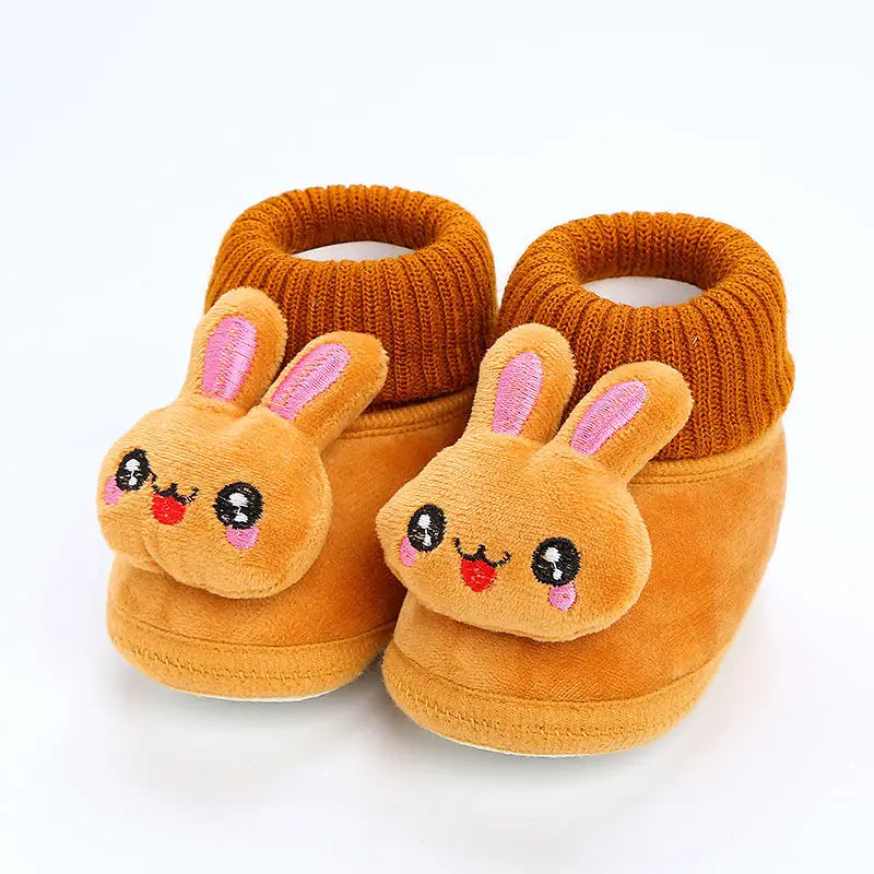CozySteps: Winter Fleece Baby Shoes - Coffee / 12