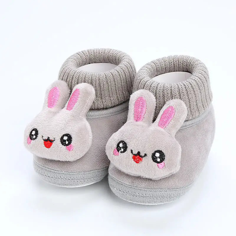 CozySteps: Winter Fleece Baby Shoes - Grey / 12