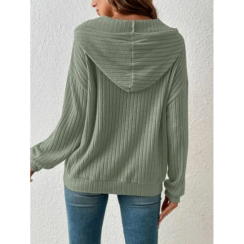 CozyStripe Women’s Knit Hoodie