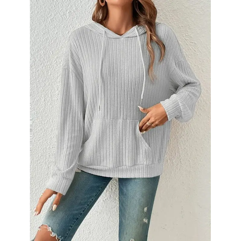 CozyStripe Women’s Knit Hoodie