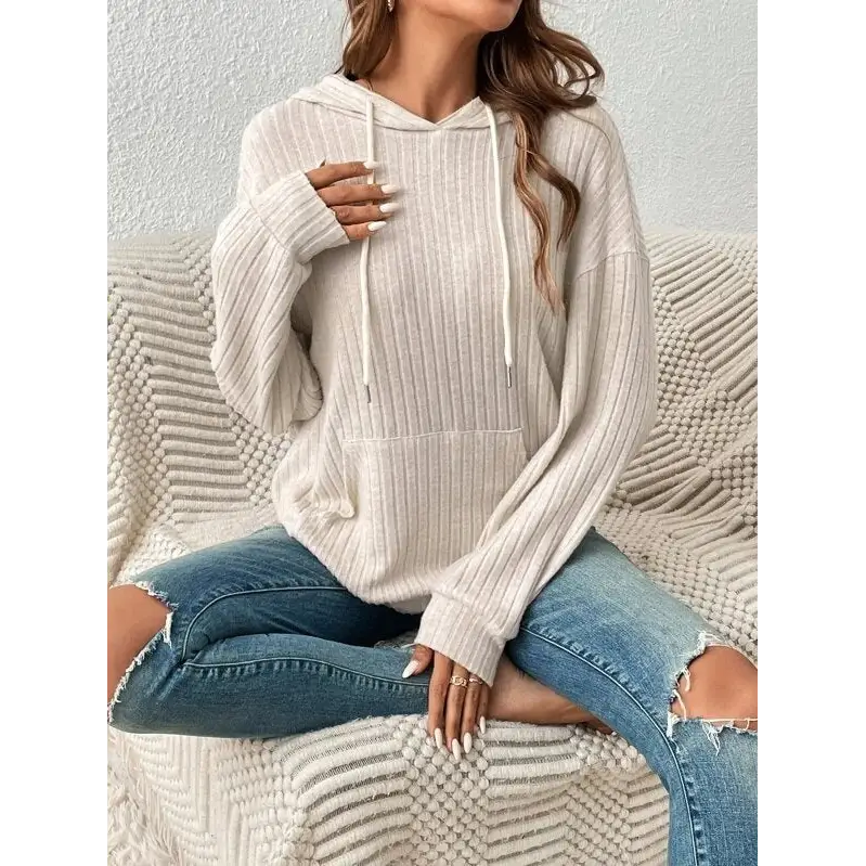 CozyStripe Women’s Knit Hoodie