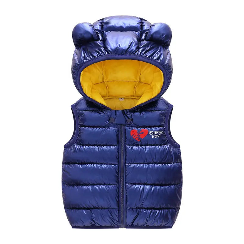 CozyVest Kids Hooded Jacket - dark blue / 100cm