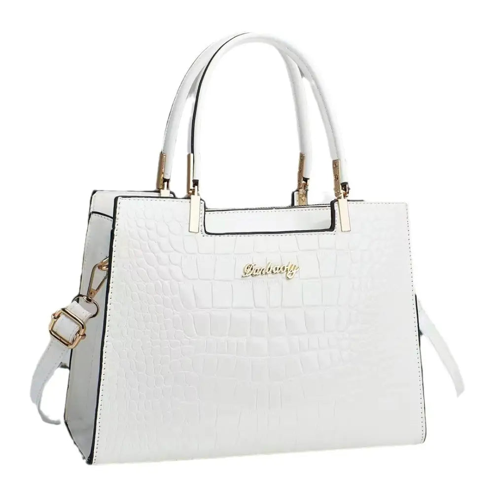 Croc Chic Shoulder Bag - Gold / 30×12×22CM