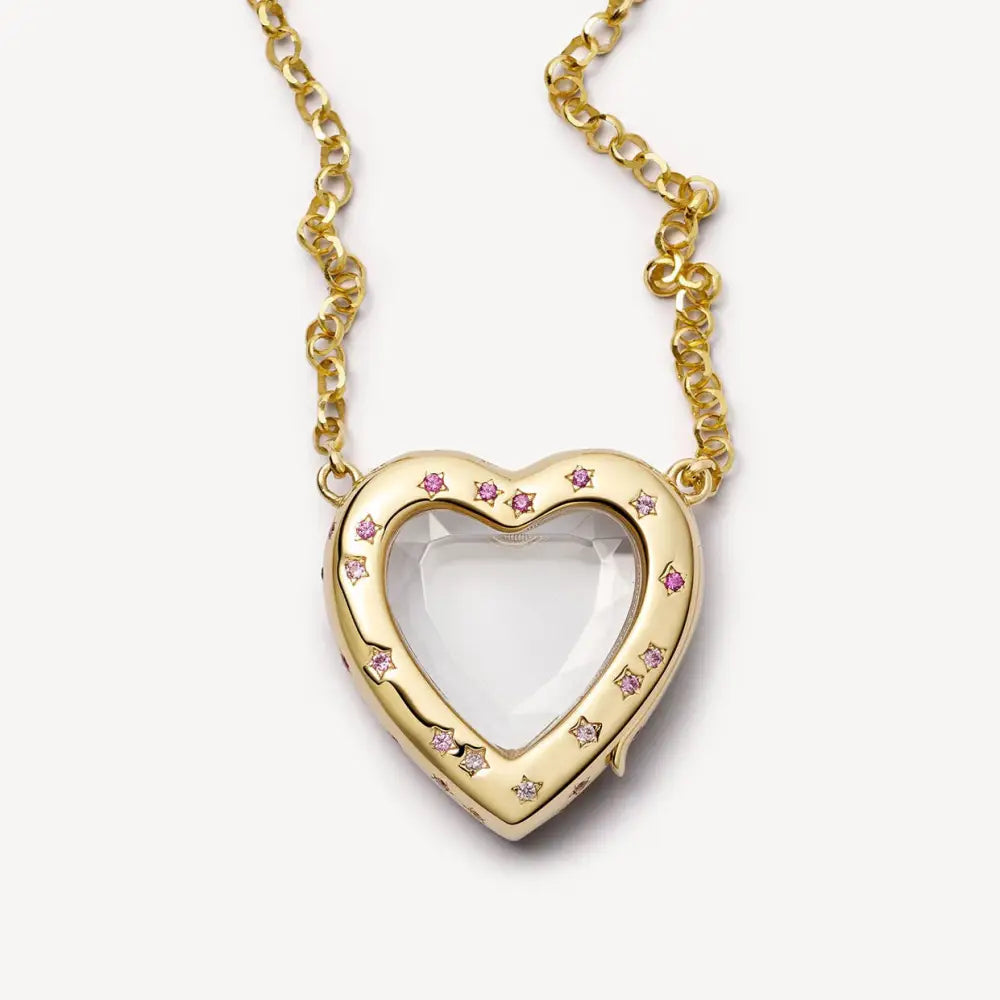 Crystal Locket Open and Close Photo Box Pendant Necklace - Love Fancy Colored Diamonds