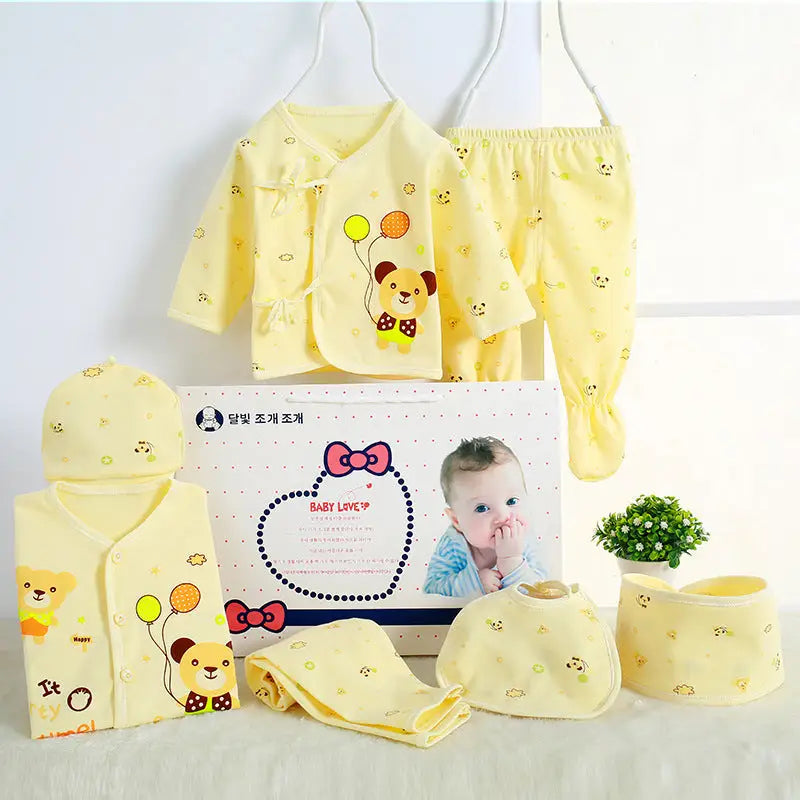 Yellow baby clothing set.