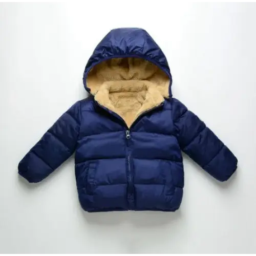 CuddleCoat: Soft Lambskin for Little Explorers - Navy blue / 90cm