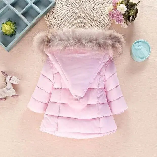 CuddleWrap: Hand-Stuffed Cotton Coat for Baby Girls - Pink / 120cm