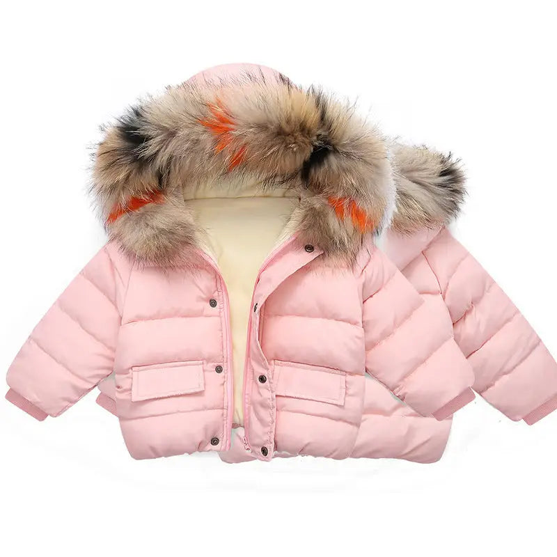 CuddleWrap: Hand-Stuffed Cotton Coat for Baby Girls - Pink2 / 90cm