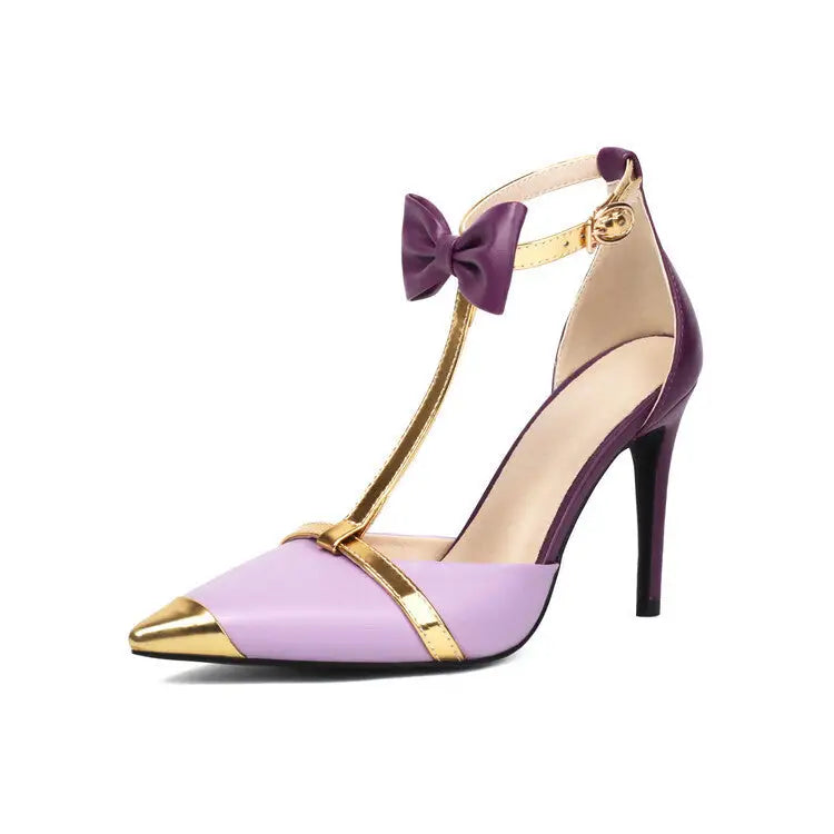 Curvy Chic Closed Toe Heels - Purple / 34