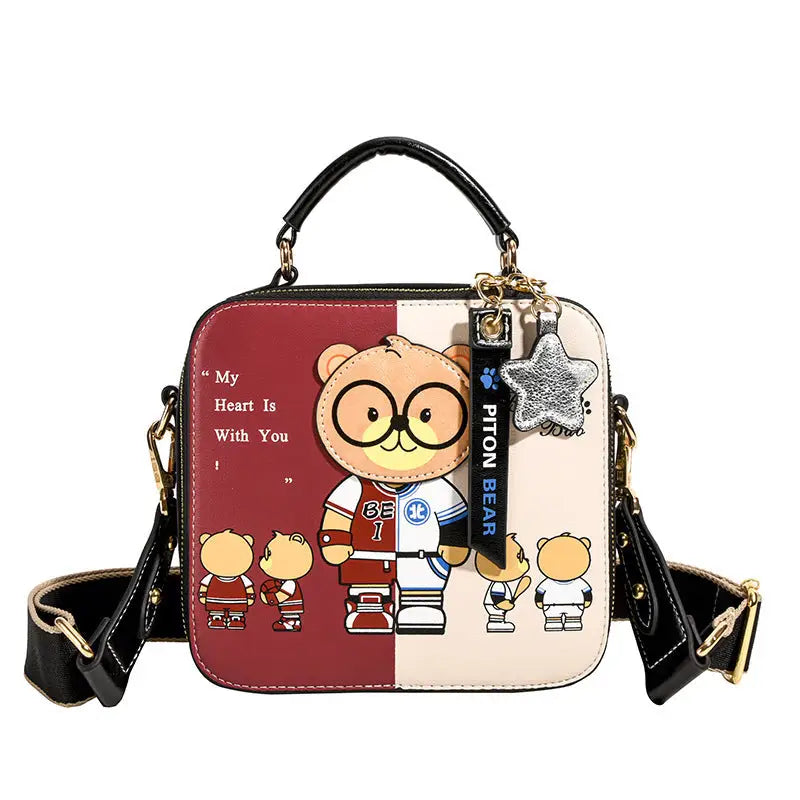 CuteCartoon Teddy Mini Tote - Black