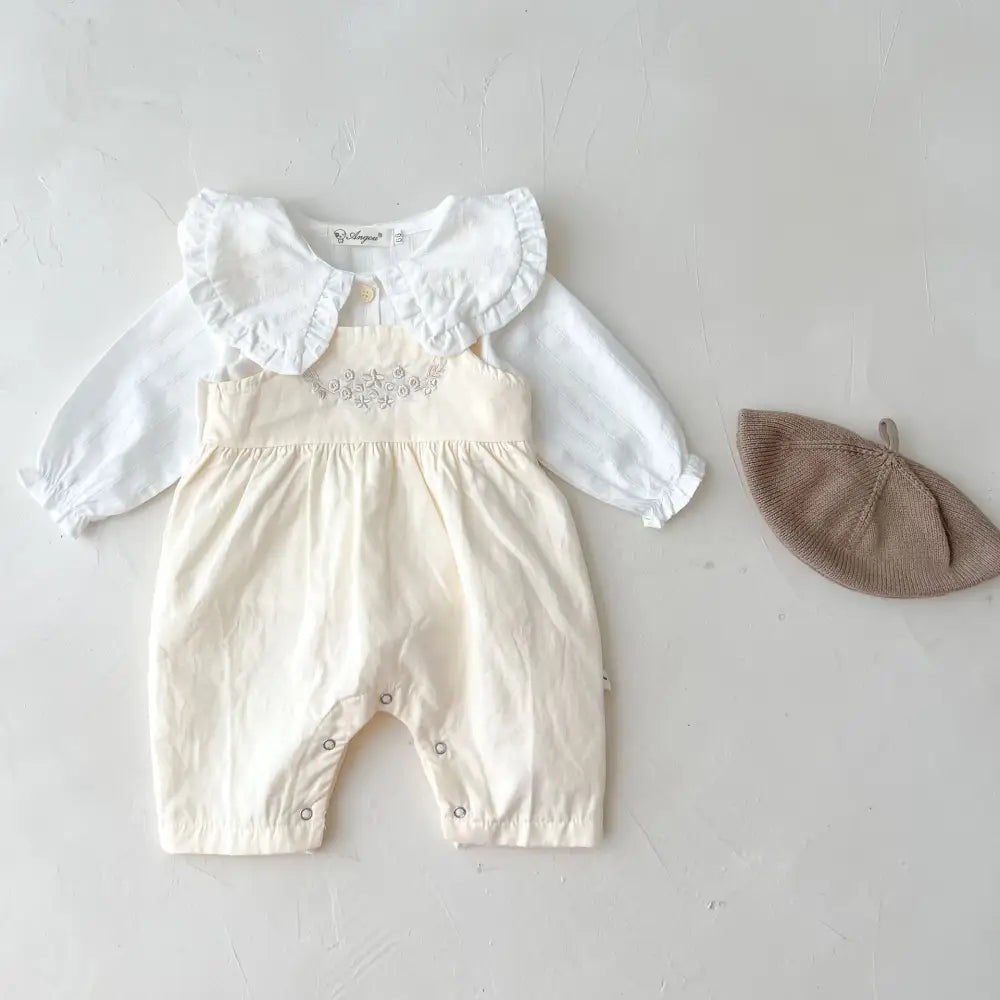 CutieCrawl: Adjustable Baby Girl Suspender Romper - Set / 100cm